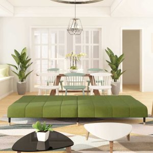 vidaXL 2-osobowa kanapa, jasnozielona, tapicerowana aksamitem 3