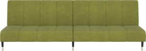 vidaXL 2-osobowa kanapa, jasnozielona, tapicerowana aksamitem 5