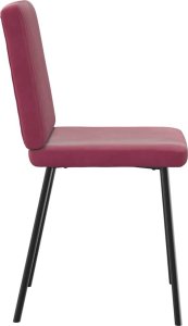 vidaXL Krzesła stołowe, 2 szt., winna czerwień, obite aksamitem 5