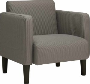 vidaXL Sofa Fotel z Podłokietnikami Jasnoszary 54 cm Tkanina Kordowa 2