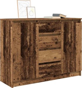 vidaXL Komoda z szufladami Stare drewno 100,5x35x76 cm 4