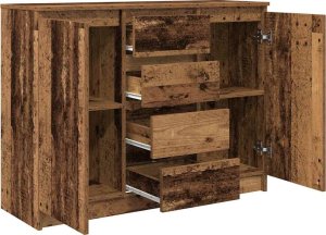 vidaXL Komoda z szufladami Stare drewno 100,5x35x76 cm 5