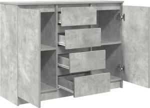 vidaXL Komoda z szufladami Betonowy Szary 100,5x35x76cm Drewno klejone 5