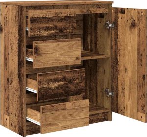 vidaXL Komoda z szufladami Stare drewno 71x35x84 cm Drewno klejone 5