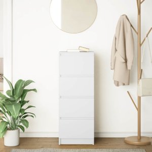 vidaXL Komoda Biała 37,5x35x99 cm Drewno klejone 3