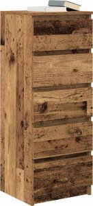 vidaXL Komoda z szufladami Stare drewno 37,5x35x99 cm Drewno klejone 4