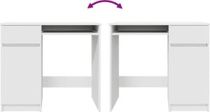 Biurko vidaXL Białe 86 cm x 49 cm 9