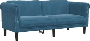 Sofa dwuosobowa, niebieska, aksamit 1
