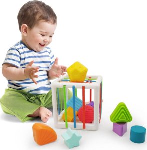 Elastyczna Kostka Sensoryczna Antystresowa Sorter Gumki Klocki Dla Dzieci 2