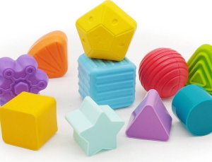Elastyczna Kostka Sensoryczna Antystresowa Sorter Gumki Klocki Dla Dzieci 5