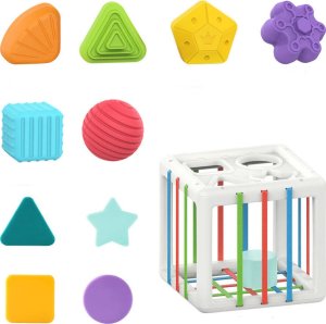 Elastyczna Kostka Sensoryczna Antystresowa Sorter Gumki Klocki Dla Dzieci 6
