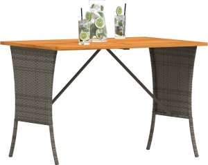 vidaXL Stół ogrodowy z blatem z drewna akacjowego szary 105x75x72 cm 3