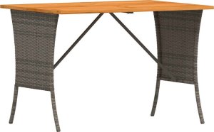 vidaXL Stół ogrodowy z blatem z drewna akacjowego szary 105x75x72 cm 4