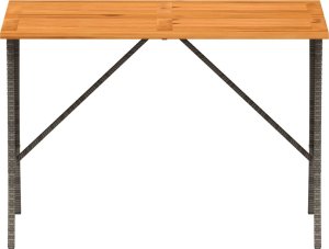 vidaXL Stół ogrodowy z blatem z drewna akacjowego szary 105x75x72 cm 5