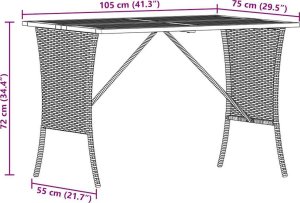 vidaXL Stół ogrodowy z blatem z drewna akacjowego szary 105x75x72 cm 10