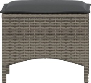 vidaXL 3-cz. zestaw mebli ogrodowych z poduszkami, szary rattan PE 8
