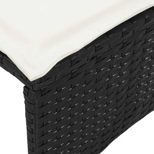 vidaXL 3-cz. zestaw mebli ogrodowych z poduszkami, czarny, rattan PE 10