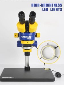 Mikroskop Stereo Triocular Mechanic MC75T B3 Minionek + Oświetlacz LED 11