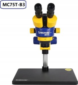 Mikroskop Stereo Triocular Mechanic MC75T B3 Minionek + Oświetlacz LED 2