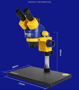 Mikroskop Stereo Triocular Mechanic MC75T B3 + B1 Minionek + Oświetlacz LED 9