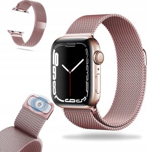 Metalowa magnetyczna bransoletka milanese na Apple Watch (38/40/41/42 mm) różowa 1