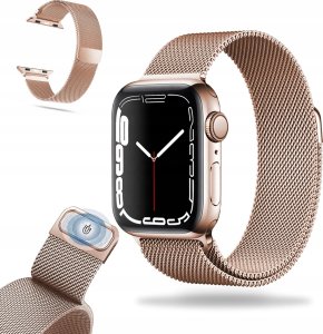 Metalowa magnetyczna bransoletka milanese na Apple Watch (38/40/41/42 mm) różowo złota 1
