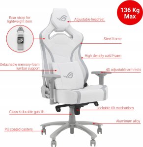 Fotel Asus ROG Chariot X CORE biały 4