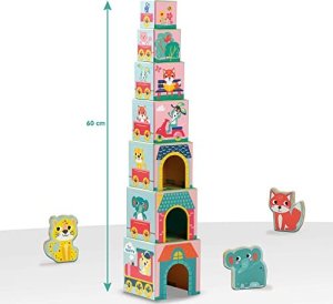 ses creative SES Wieża z klocków z figurk.zwierząt 13142 31425 3