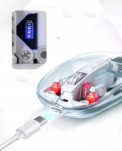 Mysz Defender Mysz bezprzewodowa IXES MM-999 optyczna 2400dpi 2.4GHz + Bluetooth AKUMULATOR bezklikowa silent 4