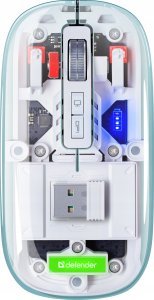 Mysz Defender Mysz bezprzewodowa IXES MM-999 optyczna 2400dpi 2.4GHz + Bluetooth AKUMULATOR bezklikowa silent 6