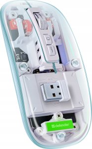Mysz Defender Mysz bezprzewodowa IXES MM-999 optyczna 2400dpi 2.4GHz + Bluetooth AKUMULATOR bezklikowa silent 9