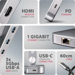 Axagon Podstawka pod laptopa z hubem 7w1 (HMC-STND) 3