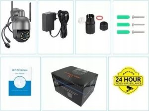 Kamera WIFI IP Zewnętrzna Obrotowa 8MPx 4K ULTRA HD 2160p Grafitowa Czarna [GREAT-8] 2