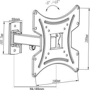 Uchwyt na TV telewizor LED/LCD 10-42" VX-210A 18cm 12