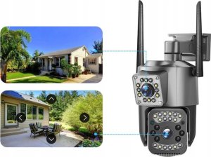 PODWÓJNA KAMERA WIFI IP ZEWNĘTRZNA OBROTOWA 2K ŚLEDZENIE 4MPX DOŚWIETLENIE [DUO-GR] 11