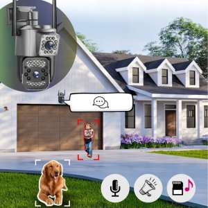 PODWÓJNA KAMERA WIFI IP ZEWNĘTRZNA OBROTOWA 2K ŚLEDZENIE 4MPX DOŚWIETLENIE [DUO-GR] 3