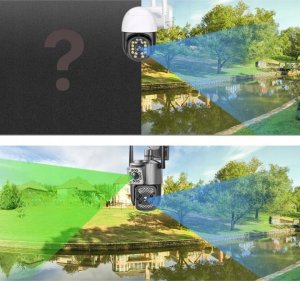 PODWÓJNA KAMERA WIFI IP ZEWNĘTRZNA OBROTOWA 2K ŚLEDZENIE 4MPX DOŚWIETLENIE [DUO-GR] 4