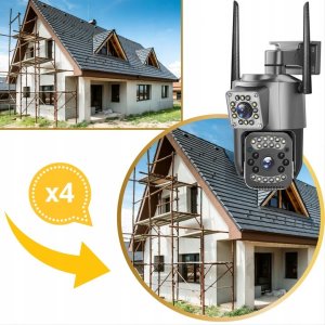 PODWÓJNA KAMERA WIFI IP ZEWNĘTRZNA OBROTOWA 2K ŚLEDZENIE 4MPX DOŚWIETLENIE [DUO-GR] 6