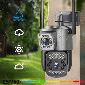 PODWÓJNA KAMERA WIFI IP ZEWNĘTRZNA OBROTOWA 2K ŚLEDZENIE 4MPX DOŚWIETLENIE [DUO-GR] 8