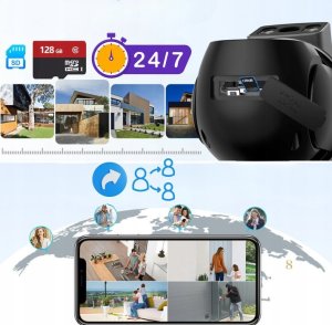 Kamera IP Wifi Bezprzewodowa 4MPx Tuya Monitoring Śledzenie MIKROFON ALARM [Tuya-Quatro] 7