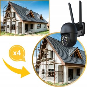 Zewnętrzna Kamera WIFI Obrotowa 8MPx ŚLEDZENIE ~360 stopni UHD NAGRANIA SD [V-7 Elegant Black] 5