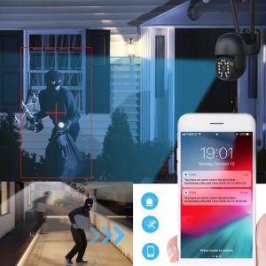 Zewnętrzna Kamera WIFI Obrotowa 8MPx ŚLEDZENIE ~360 stopni UHD NAGRANIA SD [V-7 Elegant Black] 6