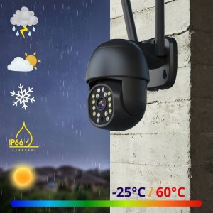 Zewnętrzna Kamera WIFI Obrotowa 8MPx ŚLEDZENIE ~360 stopni UHD NAGRANIA SD [V-7 Elegant Black] 7
