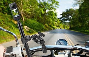 Puluz Uchwyt motocyklowy/rowerowy z dwoma zaciskami i uchwytem selfie 150 cm 9