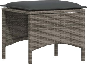 vidaXL 4-cz. zestaw wypoczynkowy do ogrodu, poduszki, szary, rattan PE 8