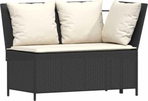 vidaXL vidaXL 5-cz. zestaw wypoczynkowy do ogrodu, poduszki, czarny rattan PE 7