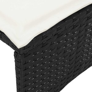 vidaXL vidaXL 5-cz. zestaw wypoczynkowy do ogrodu, poduszki, czarny rattan PE 9