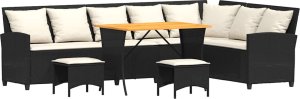 vidaXL 4-częściowy zestaw ogrodowy z poduszkami w kształcie litery L 2