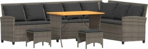 vidaXL 4-częściowy zestaw ogrodowy z poduszkami w kształcie litery L 2