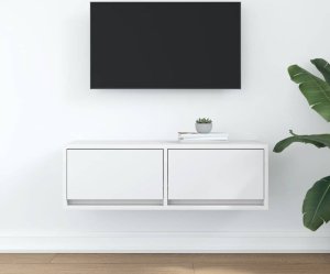 vidaXL Szafka RTV Biała 80x31x25,5 cm Drewno klejone 3